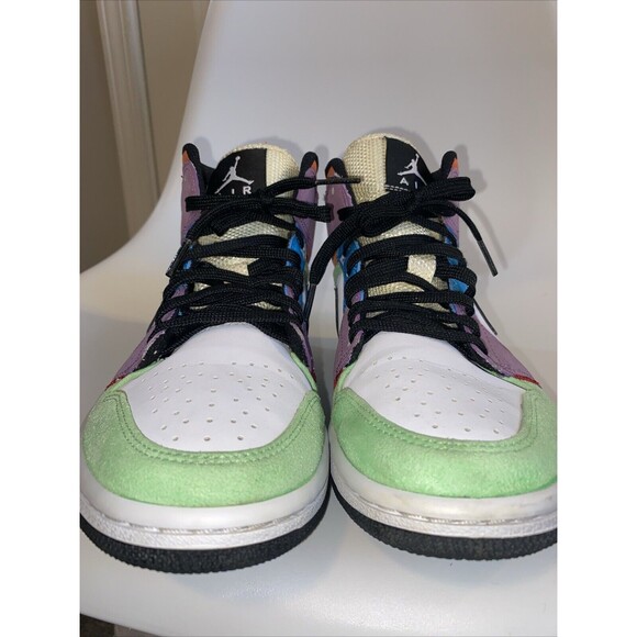 Nike Jordan 1 SE Mid Size 7 Eur Size 38- Lightbulb CW1140-100 - Picture 2 of 12